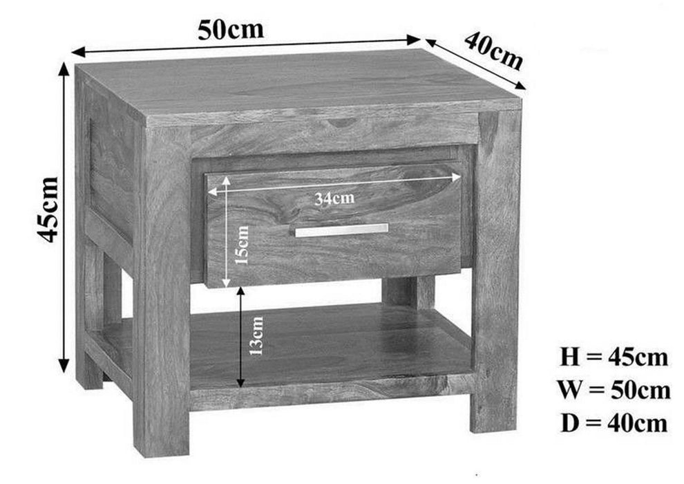 Nachttisch Sheesham 50x40x45 life honey lackiert METRO LIFE