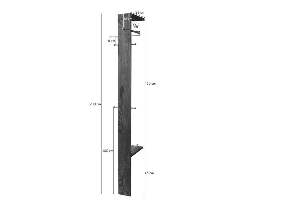 Garderobe Sheesham 36x32x200 diverse Farben TORONTO