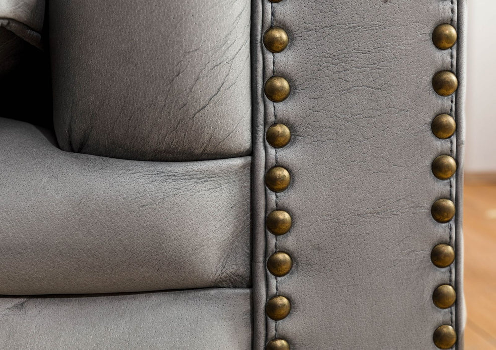 Canapé en cuir réel à 2 places 158x82x75 diverses couleurs chesterfield