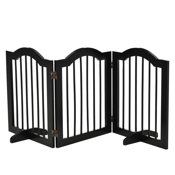 Grilles circulaires pour chiens Protection de porte en 3 parties Black Black, 154,5x61cm