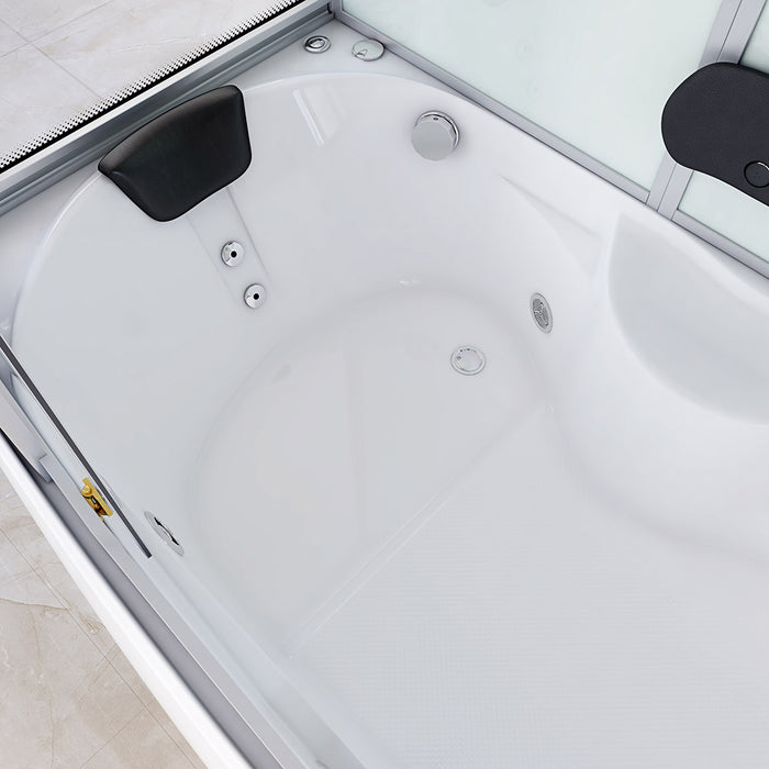 Douche à vapeur avec une fonction Whirlpool et l'éclairage LED Yaru White - 170x90x220 cm