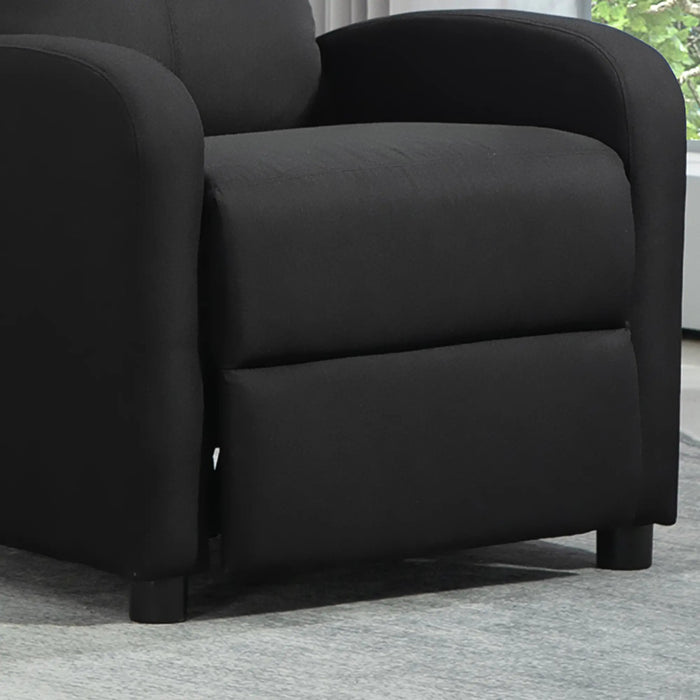 Détendez le fauteuil fauteuil sans repos avec fonction de mensonge en cuir synthétique noir, 69.5x89.5x104.5cm