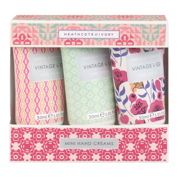 Handcreme-Set Vintage & Co - Fabrics & Flowers, 3x30ml