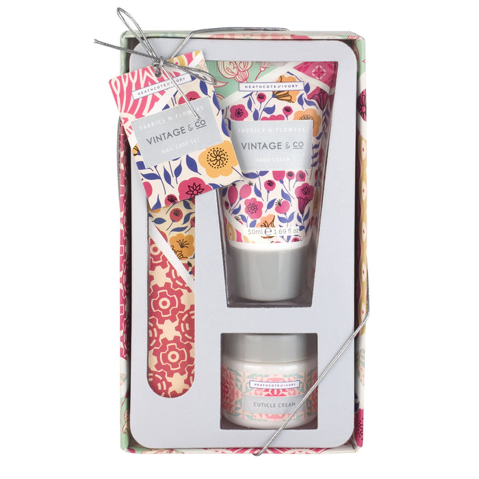 Nagelpflege-Set mit Handcreme & Nagelcreme Vintage & Co - Fabrics & Flowers