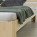 Doppelbett - natur, 180 x 200 cm - Massivholz Bettgestell Holzbett Futonbett  Bett