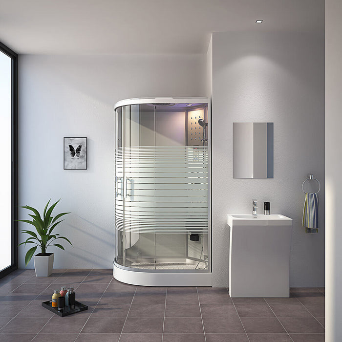 Douche à vapeur avec cascade Sauna à vapeur Manta XL, 120x80x220cm - à gauche