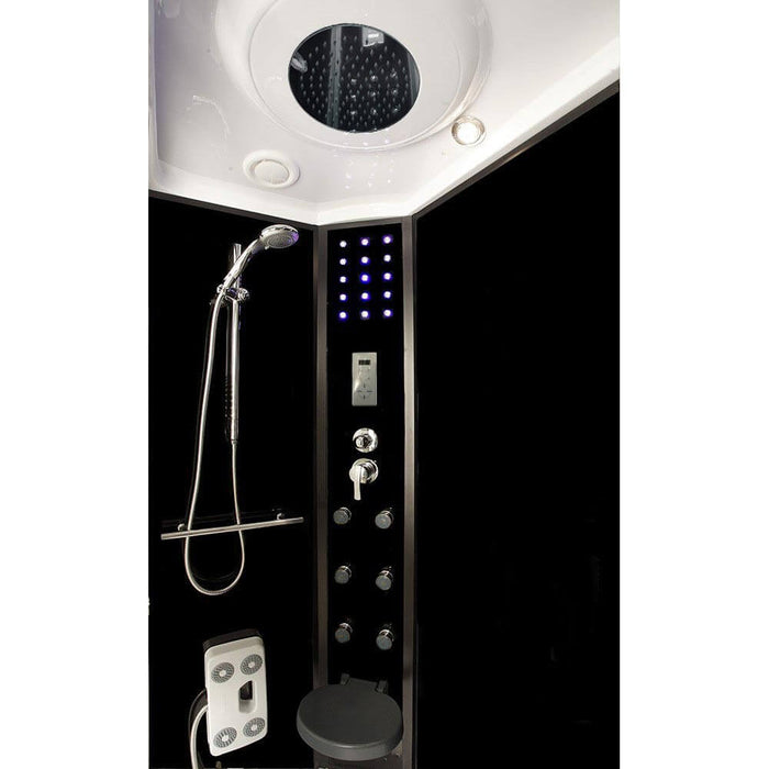 Douche à vapeur avec cascade Sauna à vapeur Manta Black L, 100x100x220cm