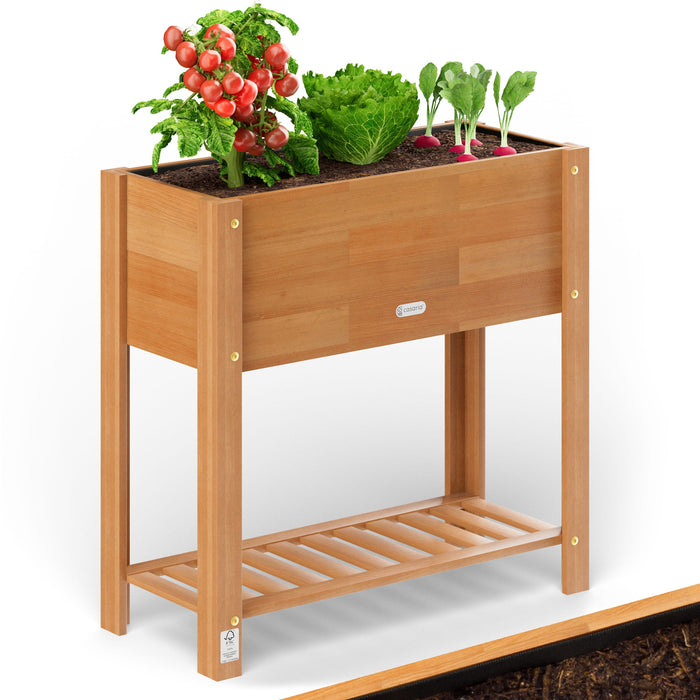 Hochbet, boîte à fleurs, seau de plante Akacienwood FSC® certifié 68x30x75cm