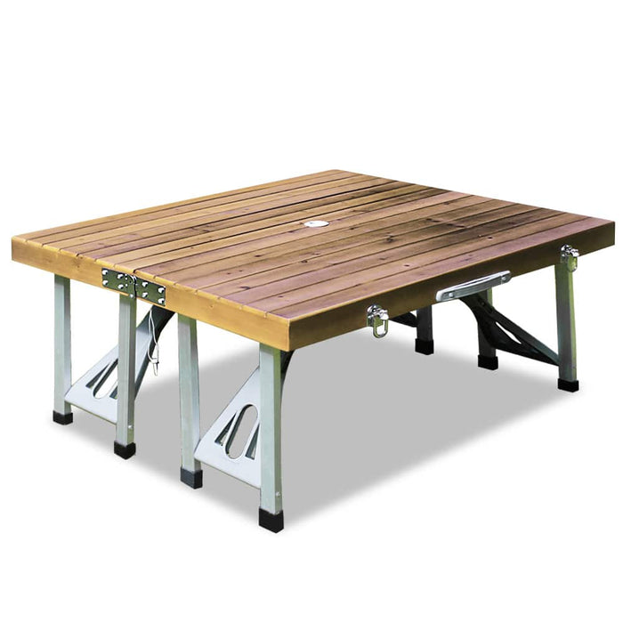 Campingtisch klappbar Holz Alu für 4 Personen — floki24