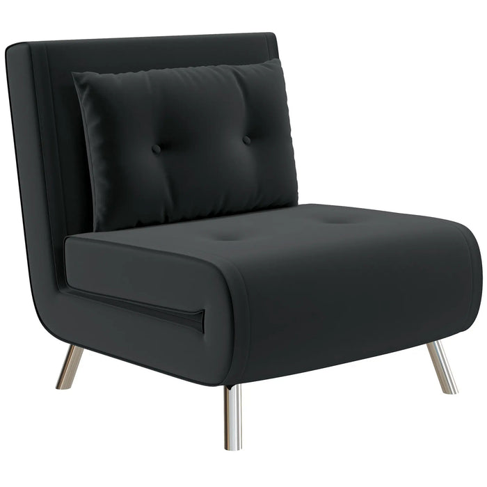 Sleep Bulchair avec fonction couchée chaise couchée bouton de hanche optique noire, 77x88x83cm