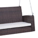 Hängebank 2-Sitzer Rattan Gartenschaukel mit Sitzkissen Hängeschaukel Hollywoodschaukel Schaukelbank Gartenbank Braun, 127x65x60cm