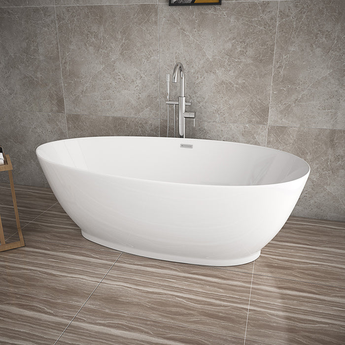 Badewanne freistehend LYDIA mit Chrom Armatur - 180x90x58cm