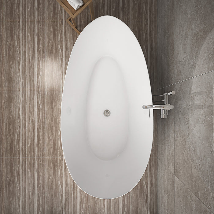 Badewanne freistehend LYDIA mit Chrom Armatur - 180x90x58cm