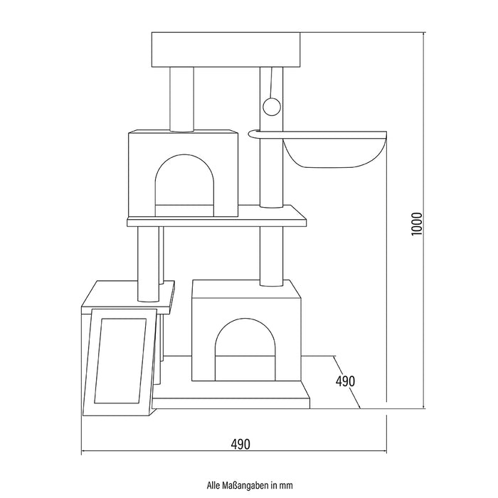 Kratzbaum Katzenbetten Katzenkratzpraum Katzenkroße 100x49x49cm - Gray