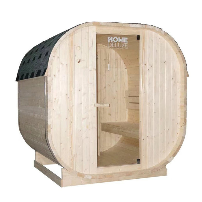 Sauna extérieur sauna sauna croisé L - 184 x 180 cm pour 4 personnes - sauna avec four 6 kW