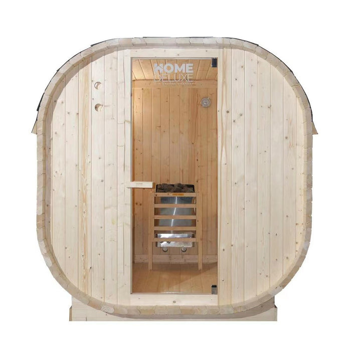 Sauna extérieur sauna sauna croisé L - 184 x 180 cm pour 4 personnes - sauna avec four 6 kW