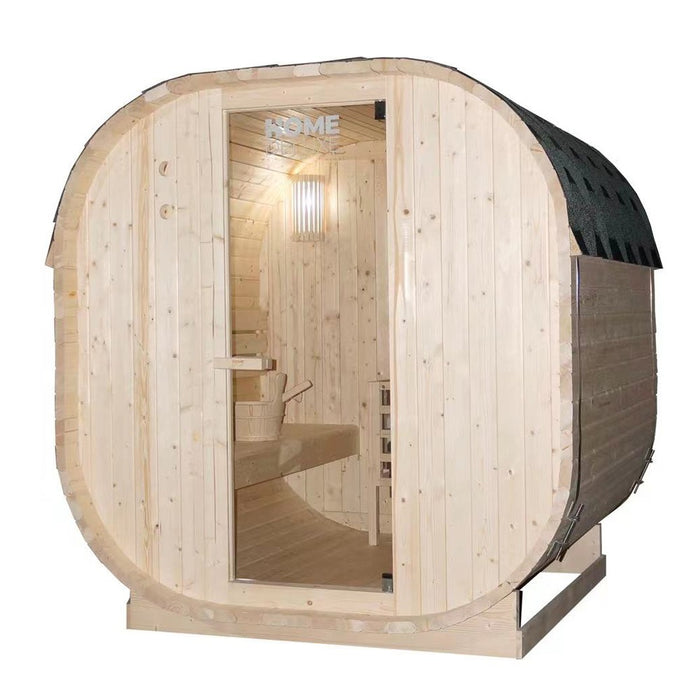 Sauna extérieur sauna sauna croisé L - 184 x 180 cm pour 4 personnes - sauna avec four 6 kW