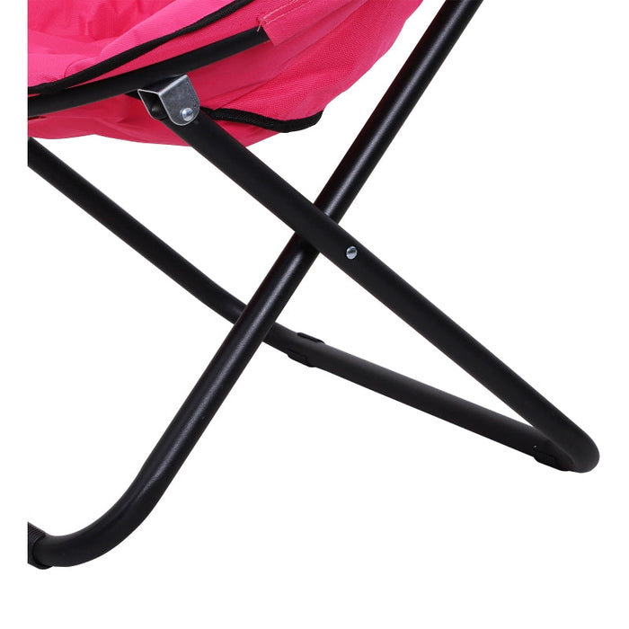 Klappstuhl Klappsessel Campingstuhl Gartenstuhl Polstersessel Lounge Sessel faltbar Metall + Oxfordstoff Pink, 80x80x75cm