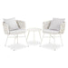 Gartenmöbel Set Balkonmöbel Poly Rattan Weiss Garten Lounge Möbel Set 2 Outdoor Sessel Gartentisch Rund Terrassenmöbel Rattanmöbel