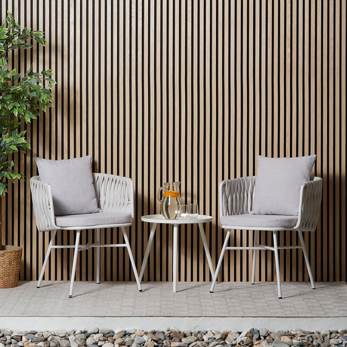 Gartenmöbel Set Balkonmöbel Poly Rattan Weiss Garten Lounge Möbel Set 2 Outdoor Sessel Gartentisch Rund Terrassenmöbel Rattanmöbel