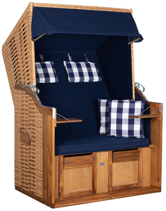 Strandkorb deVries FSC® Trend 10 PE nature Akazienholz, Dessin 744