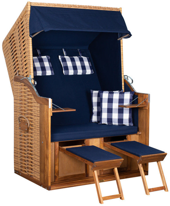 Strandkorb deVries FSC® Trend 10 PE nature Akazienholz, Dessin 744