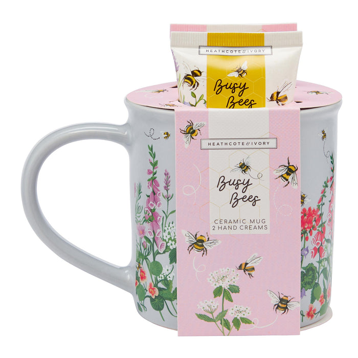 Gift set with ceramic cup and hand cream Busy Bees - 2x50ml