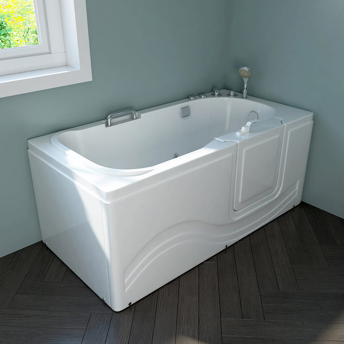 Baignoire senior avec porte de massage porte et adhérence auto-t-tassicy m (à droite) - 153x76x64cm