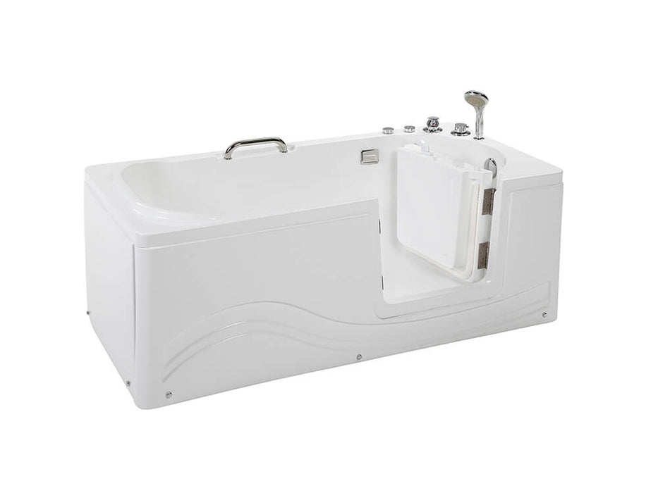 Baignoire senior avec porte de massage porte et adhérence auto-t-tassicy m (à droite) - 153x76x64cm