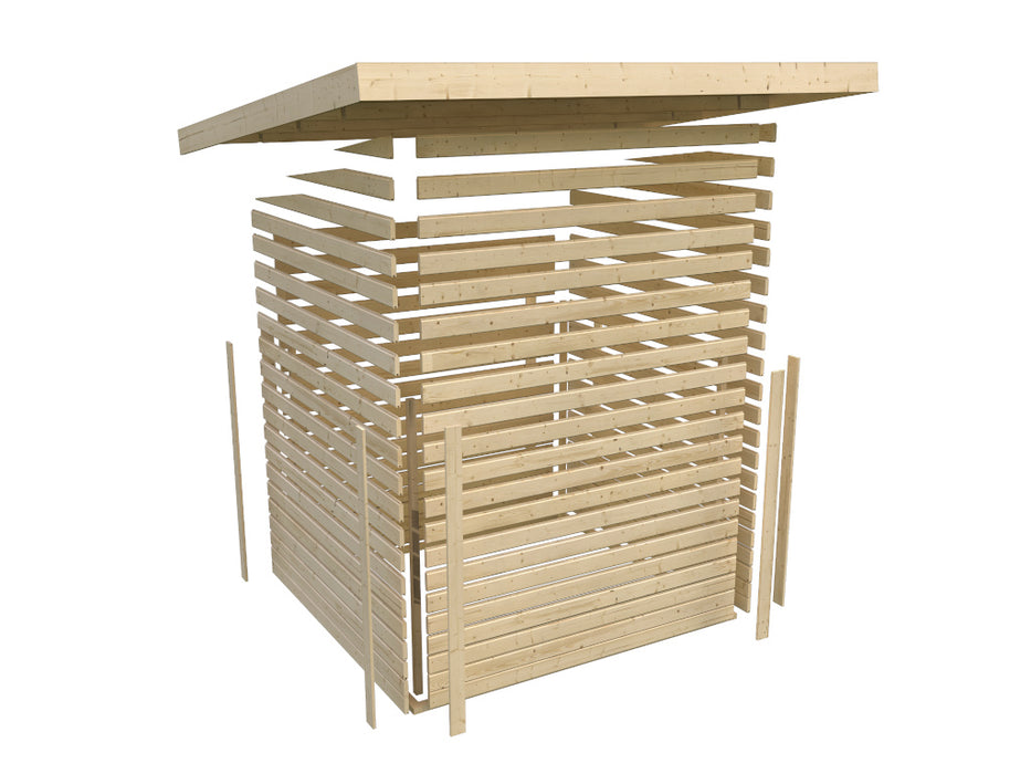 Saunahaus à l'extérieur du sauna jardin sauna cube royal 276x276x210cm, 3-4 personnes dont 9 kw four