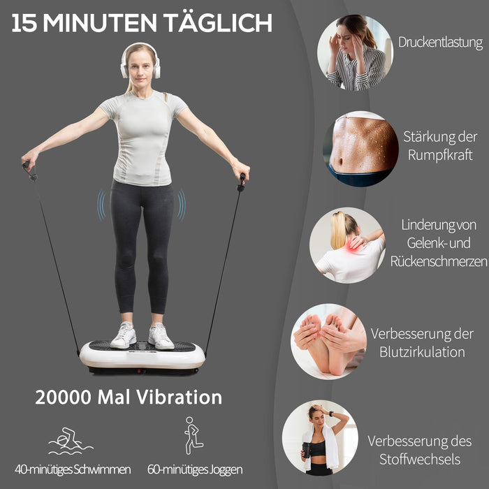 Plaque de vibration avec 99 niveaux et 2 sangles de fitness, 73x40x13cm