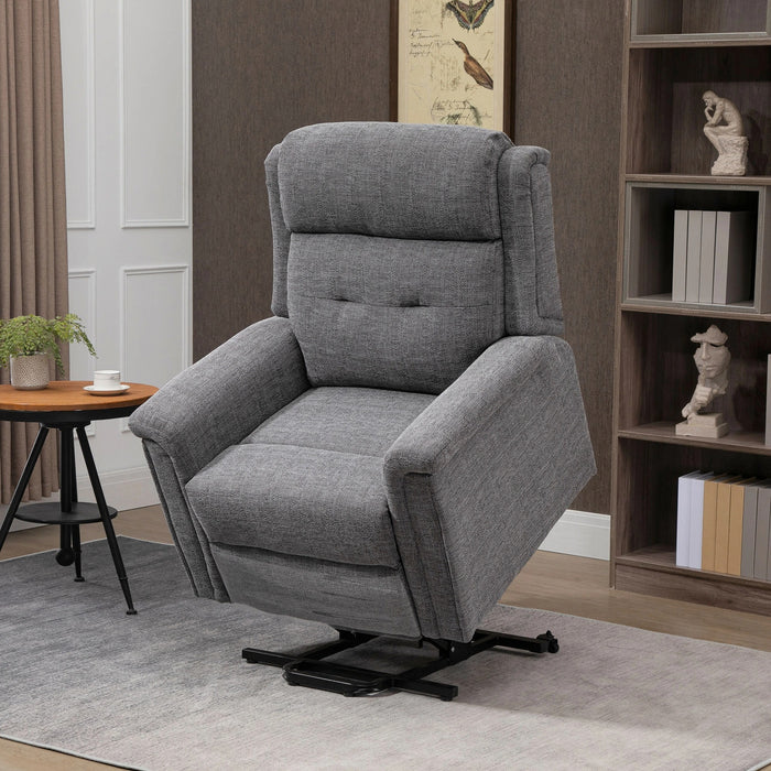 Détendez le fauteuil avec un support - Up, y compris à télécommande de support des pieds Gris en acier, 92x87x108cm