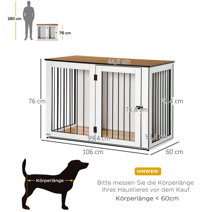 Dog box dog cage for small and medium -sized dogs, 106x60x76cm