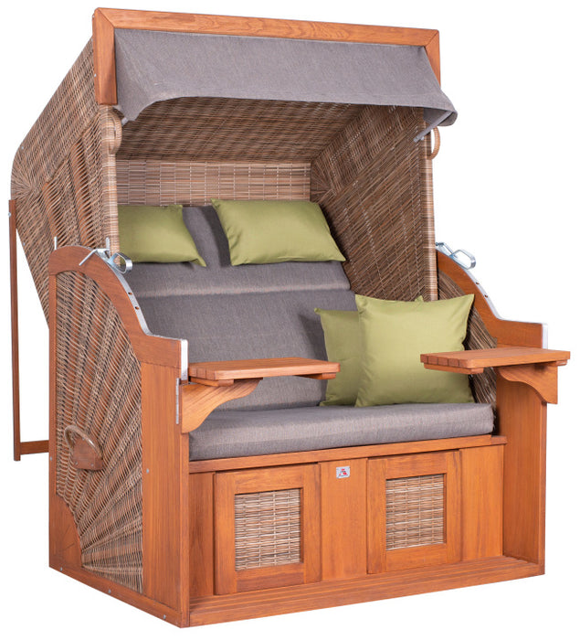 Strandkorb deVries PURE® Comfort XL PE Pinienholz griseum, Des. 490