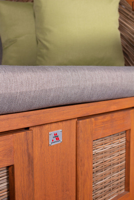 Strandkorb deVries PURE® Comfort XL PE Pinienholz griseum, Des. 490