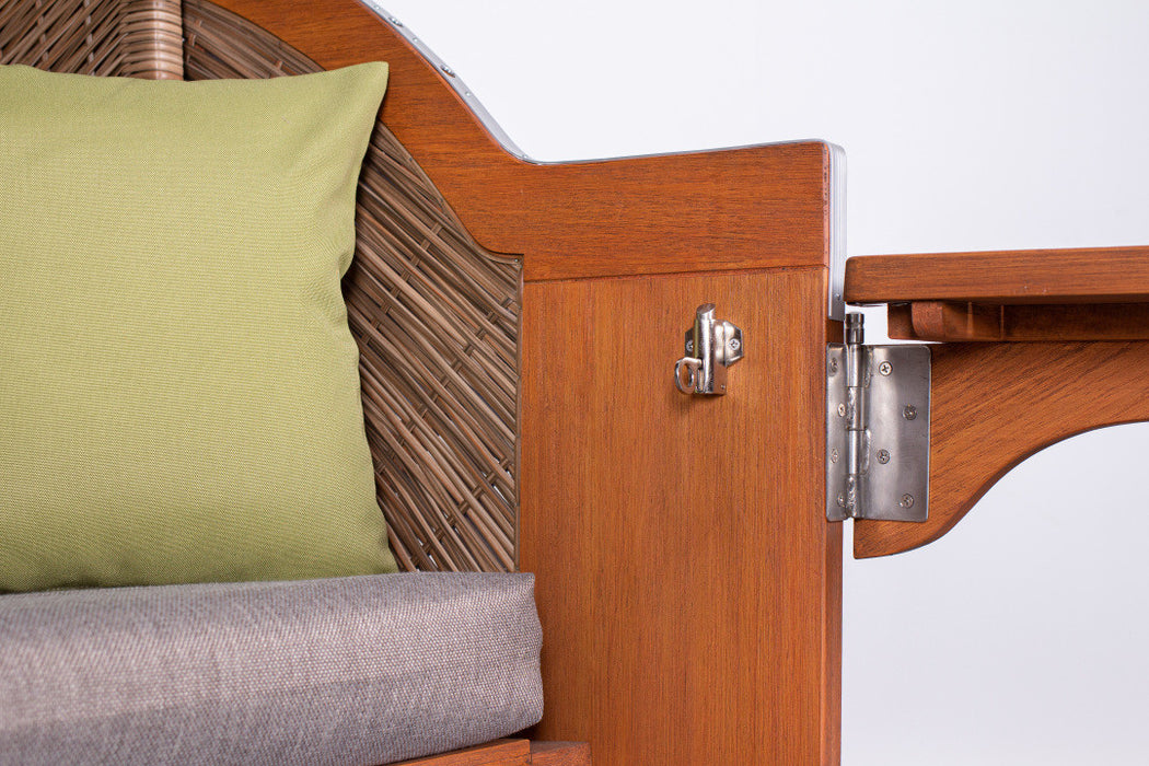 Strandkorb deVries PURE® Comfort XL PE Pinienholz griseum, Des. 490