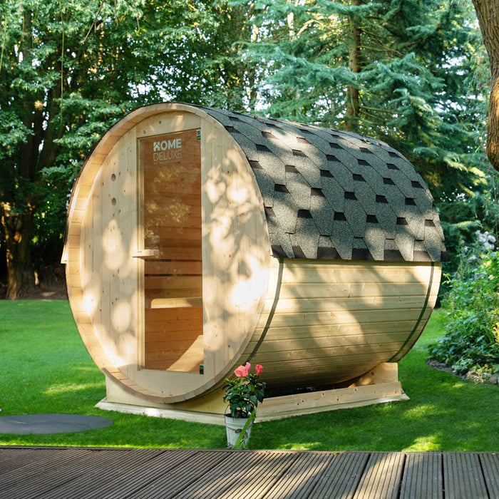 Sauna en plein air sauna aquila m - 195 x 120 cm pour 2 personnes - sauna avec four 3,6 kW