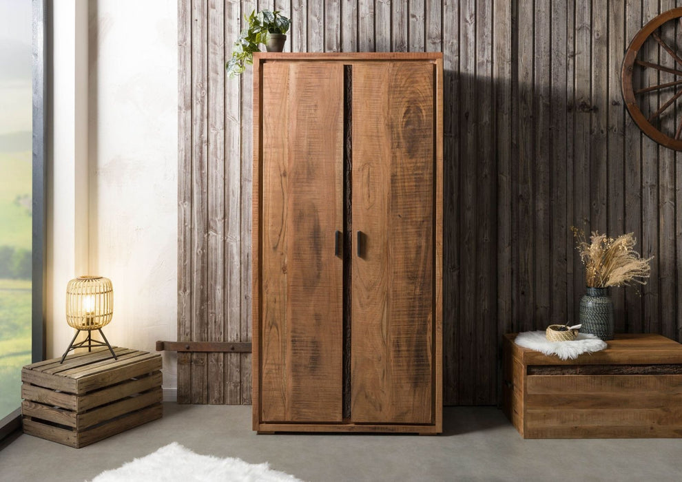 Garderobenschrank Akazie 88x45x180 natur lackiert BARK