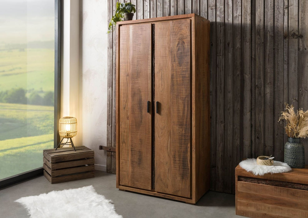 Garderobenschrank Akazie 88x45x180 natur lackiert BARK