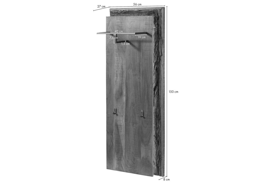 Armoire murale Acacia 56x27x150 Nature peinte écorce