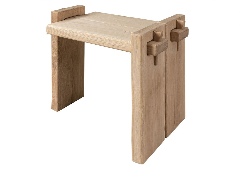 Table de chevet chêne 54x34x45 Nature Cœur de chêne huilé