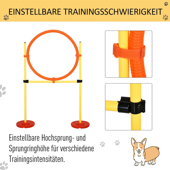 Hurdle Set Slalom Dog Training Set Plastic, 99x65x94cm