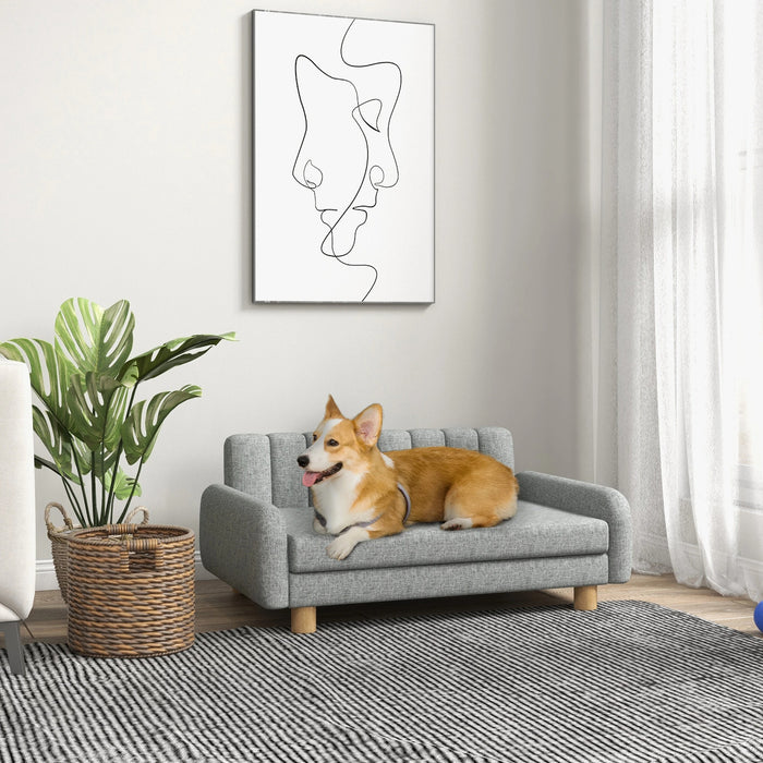 Lit de chien oreiller doux couvercle lavable gris, 94x61x40cm