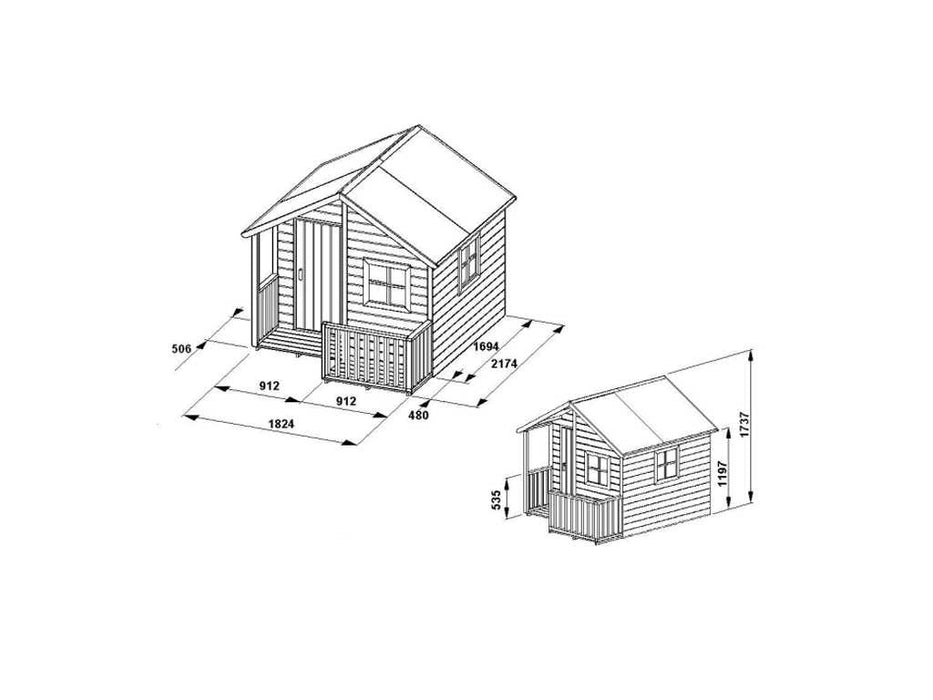 Spielhaus Children's Play House 'Hambourg', 182.4x217.4x173.7 cm (BXTXH)