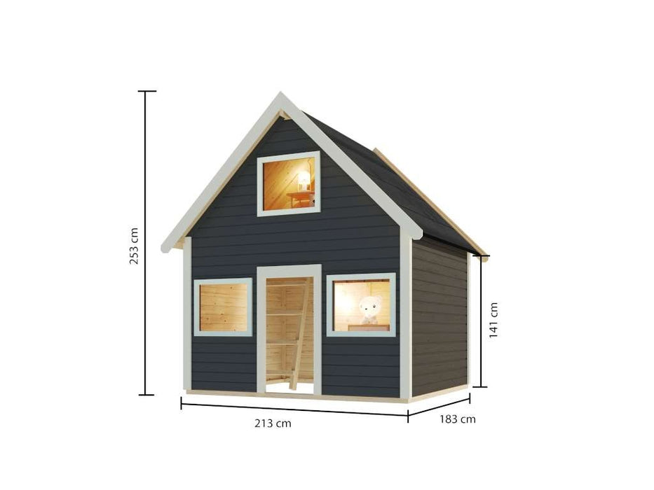 Spielhaus Children's Play House 'Happy' Terragrau, 213x184x232cm (bxtxh)