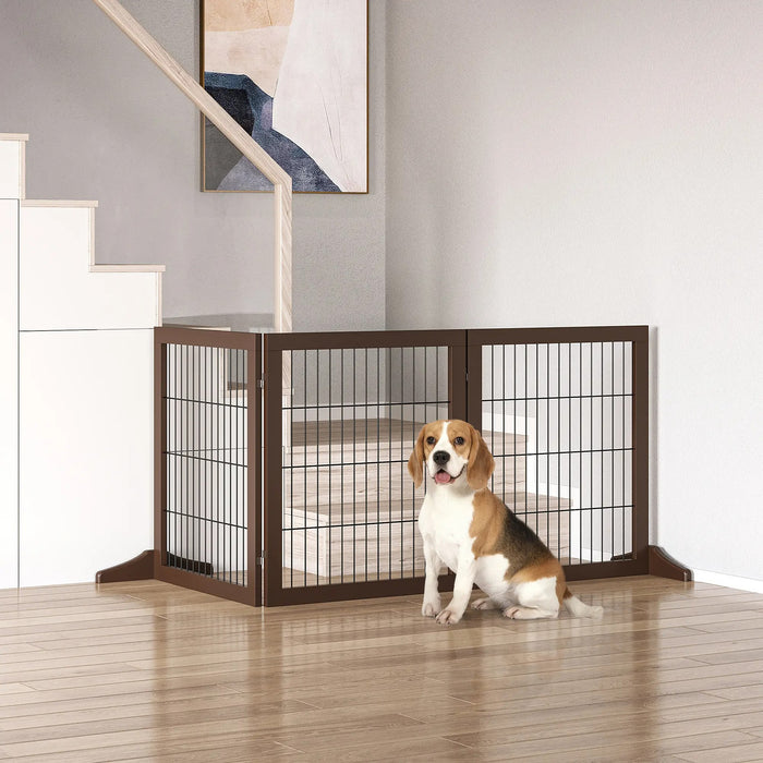 Grilles circulaires pour chiens protecteurs de la calandre du bois brun, 185x36x71cm