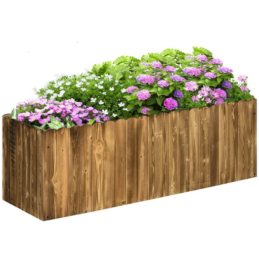 Hochbeet Pflanzkasten Kräuterbeet Pflanzbeet Gemüse Blumenbeet Blumenkasten Tannenholz, 120x40x40cm