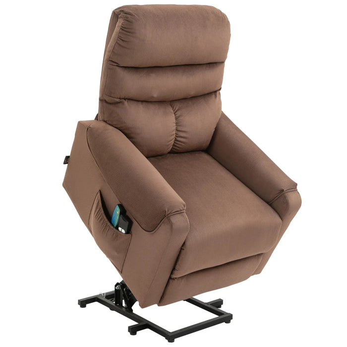 Fauteuil télévisé avec fonction de massage et support - aide à télécommande chauffage marron, 79x97x103cm