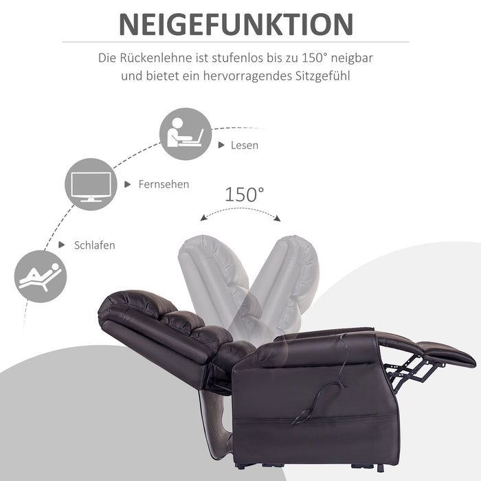 Massaggi sedia con stand -up Aid Relaxation Plashair tra cui Remote Control Brown scuro, 82x96x107 cm