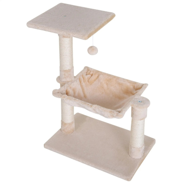 Cat Scratching Post avec sisal colonne en peluche en peluche Chipon de puce beige 50x36x70cm